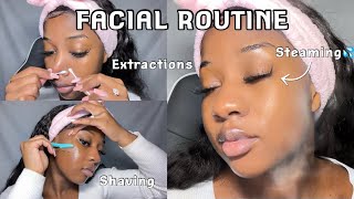 DIY FACIAL ROUTINE FOR CLEAR SKIN easy at home facial✨ [upl. by Gleason948]