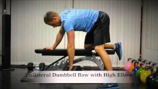 Exercise Index Unilateral Dumbbell Row with High Elbow [upl. by Ollie]