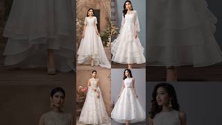 White frock design fashion 5pin makeup bridal onlineshopping [upl. by Glori]