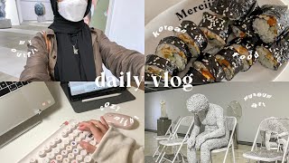 daily vlog🍰🍫  productive day  self care  breakfast  museum date  spicy udon  kimbap🫶🏻 [upl. by Andaira359]