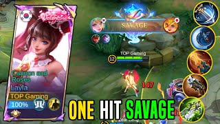 LAYLA ONE HIT SAVAGE BUILD Layla New Best BUILD AND EMBLEM  Build Top Global Layla 2024  MLBB [upl. by Rexferd]