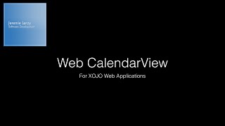 Web CalendarView for Xojo [upl. by Edrahs245]