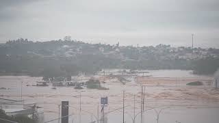 Boat Hits Bridge and Capsizes Amid Catastrophic Flooding in Southern Brazil [upl. by Marcie]