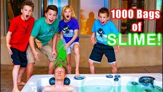 Hot tub SLIME Prank on My DAD [upl. by Alemahs]