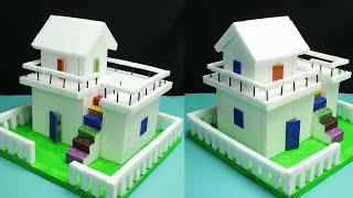 How to Make a Thermocol Building with dimensions  Thermocol HouseVery Easy [upl. by Aluor]