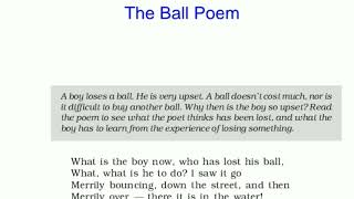 NCERT Class 10  First Flight  The Ball Poem  Poem  Hindi Explanation [upl. by Daas]