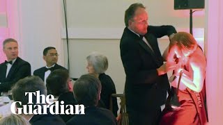 Conservative MP Mark Field grabs climate protester by the neck [upl. by Lehcyar]