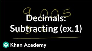 Subtracting decimals example 1  Decimals  PreAlgebra  Khan Academy [upl. by Nils]