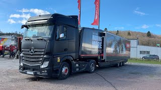 Köp Mässtrailer inkl dragbil MercedesBenz Actros nybesiktigad på Klaravik [upl. by Bonni941]