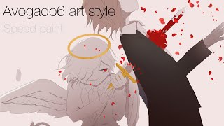 Avogado6 art style 😇👹 Speed paint [upl. by Elbag497]