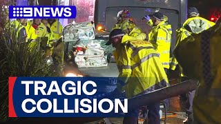 Grandfather dies after buscar collision in Sydney’s northwest  9 News Australia [upl. by Panchito]