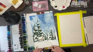 Watercolor Landscape Painting Techniques using MaimeriBlu Watercolors [upl. by Naashom]