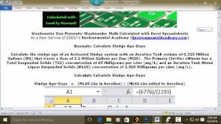 Calculate Sludge Age Days [upl. by Abrahan]