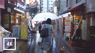 Walking in the Rain Tokyo Japan Relaxing Binaural Thunderstorm Sounds for Sleep 4k ASMR [upl. by Niatirb88]