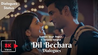 Dil Bechara Dialogue Status  Janam kab lena hai aur kab marna hai  Sushant Singh Rajput [upl. by Nahsar396]