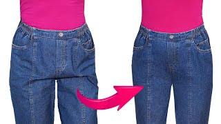 ⭐📌A sewing trick On how to increase jeans in the waist without stretching the sides [upl. by Madea]