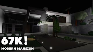 65k  Hillside Modern Mansion  SpeedBuild  Bloxburg pt 1 [upl. by Anirhtak]