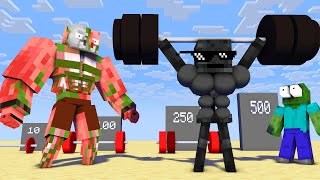 WHO IS THE STRONGEST amp FITNESS Challenge in Minecraft [upl. by Nairam334]