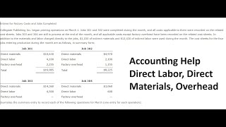 Accounting Help Collegiate Publishing Inc began printing operations on March 1 Jobs 301 and 302 [upl. by Sidonius]