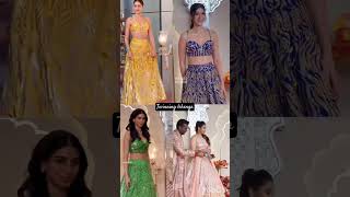 Sanaya🆚 Ananya🆚 Khushi 🆚 Priya😍🥰 twinning lehenga in anantambani radhikamerchant wedding😍🥰 [upl. by Dawson]