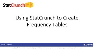 StatCrunch Creating Frequency Tables [upl. by Neetsuj271]