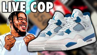 LIVE COP AIR JORDAN 4 MILITARY BLUE [upl. by Leakim]