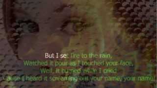 Adeles set fire to the rain karaokeversion with lyrics and backing vocals [upl. by Ymereg473]