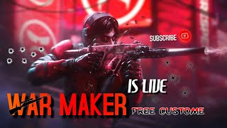 🔴LIVE🔴DAILY FULL MAP FREE CUSTOM  TEAM code  War Maker fflive [upl. by Gass]