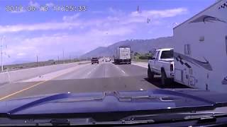 Car accident and rollover northbound I15 Utah 20170610  front and rear view footage [upl. by Shira462]