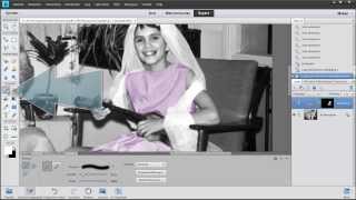 Een zwart wit foto inkleuren met Photoshop Elements 11 [upl. by Analah]