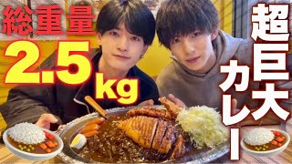 【限界】男2人で25kgの超巨大カレーの大食いに挑戦してみた結果…😅 [upl. by Pinzler]