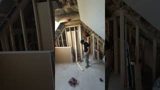 Framing Door  Sloped Ceiling diy construction chicago remodel renovation home [upl. by Waverley]