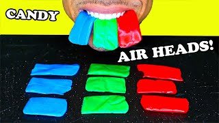 ASMR EATING AIR HEADS STICKY CHEWY SMACKING CANDY SOUNDS TINGLES BIG LIPS NO TALKING MUKBANG [upl. by Teador]