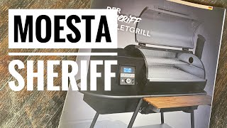 Moesta Sheriff Pelletgrill  Unboxing amp Einweihung  Grillcoach Gerrit [upl. by Perlis]