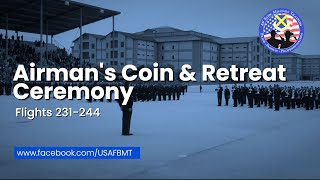 USAF BMT Airmans Coin and Retreat Ceremony Flights 231244  March 20 2024 [upl. by Parrott214]