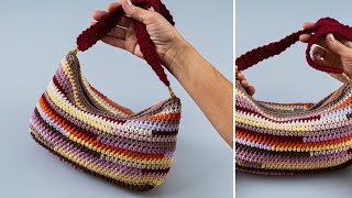 Very easy fashion crochet bag for beginners Miarti🧶 [upl. by Noillimaxam32]