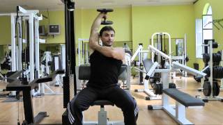 EXTENSION DE CODO PARA TRICEPS con mancuerna  Tutorial completo [upl. by Rosner661]