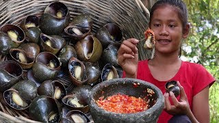 Catch Snails in River for To Boiled for Food  Cook Snails on Clay for Eating Delicious 68 [upl. by Daniels]