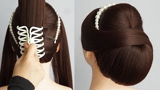 Elegant Low Bun Hairstyle With Claw Clip  Beautiful And Easy Hairstyle For Prom [upl. by Nahraf217]