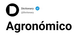 Agronómico Meaning In English [upl. by Jehanna648]