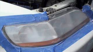 Headlight Restoration How to Remove Previously Applied Coating [upl. by Ecnarretal]