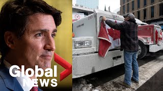 Trudeau wont commit to negotiate with truckers says deploying army not quotin the cards right nowquot [upl. by Iem400]