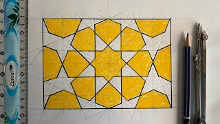 Islamic Geometry  The making of an Octagonal Star Pattern [upl. by Crawford]