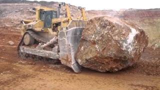 Caterpillar D11R pushing another massive rock [upl. by Devi475]