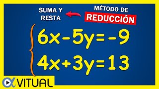 🚀 Cómo resolver SISTEMA de ECUACIONES de 2x2 ► Método de REDUCCIÓN ELIMINACIÓN o Suma y Resta [upl. by Lurette32]