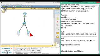 1 router 1 switch 2 pc Cisco Packet Tracer Cisco education [upl. by Femmine217]