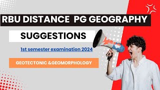 suggestion for geomorphology and geotectonic 🌍RBU distance pg geography 1st semester examination [upl. by Dub]