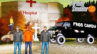 HAUNTED CAMPING NEAR ABANDONED HOSPITAL BUCH GETS TAKEN  FARMING SIMULATOR 22 [upl. by Zohara]