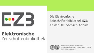 Die Elektronische Zeitschriftenbibliothek an der Universitäts und Landesbibliothek SachsenAnhalt [upl. by Lenrad]