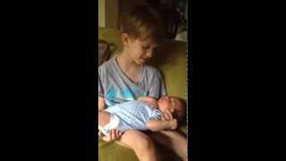 5 Yr Old Holding Newborn Little Brother [upl. by Minda500]